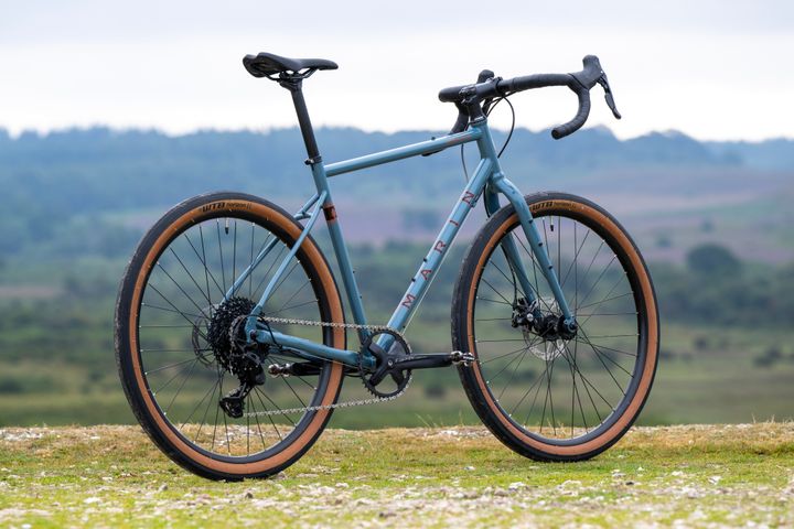 Marin Nicasio+ gravel bike in grey with 50cm frame, featuring drop handlebars and rugged tires for off-road cycling.