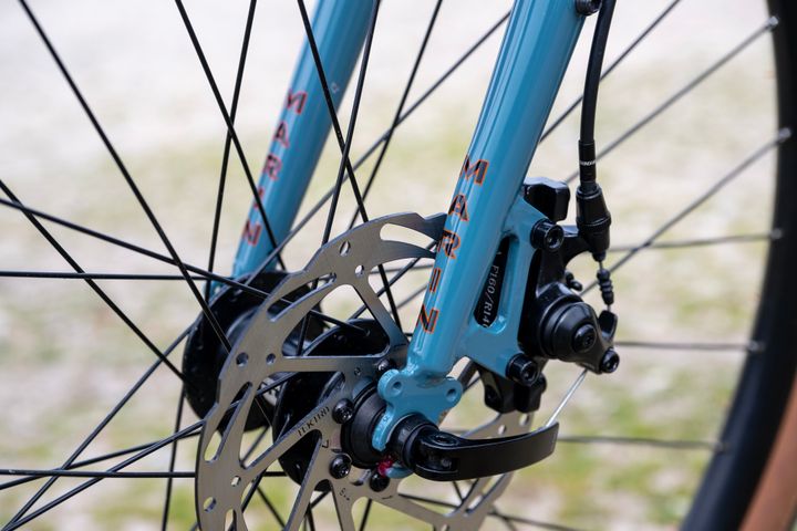 Marin Nicasio+ gravel bike in grey with 50cm frame, featuring drop handlebars and knobby tires for off-road cycling.