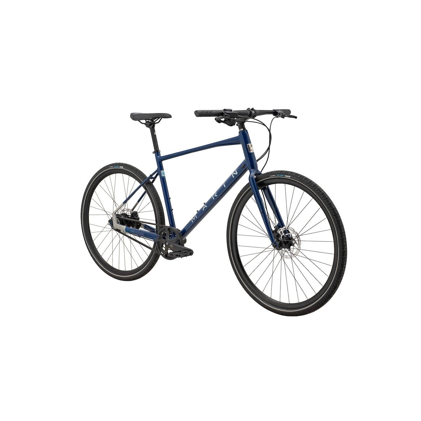 Marin Presidio 3 urban city bicycle in extra small size, featuring a sleek frame and urban riding setup.