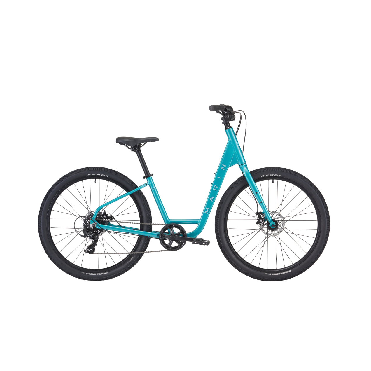 Marin Stinson 1 LS urban city bicycle in black, compact frame, suitable for city commuting and urban riding.