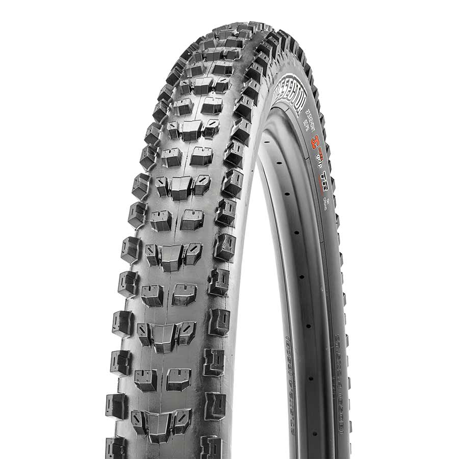 Maxxis Dissector mountain tire for 27.5-inch wheels, tubeless-ready, black, with Maxx Terra compound and Exo protection.
