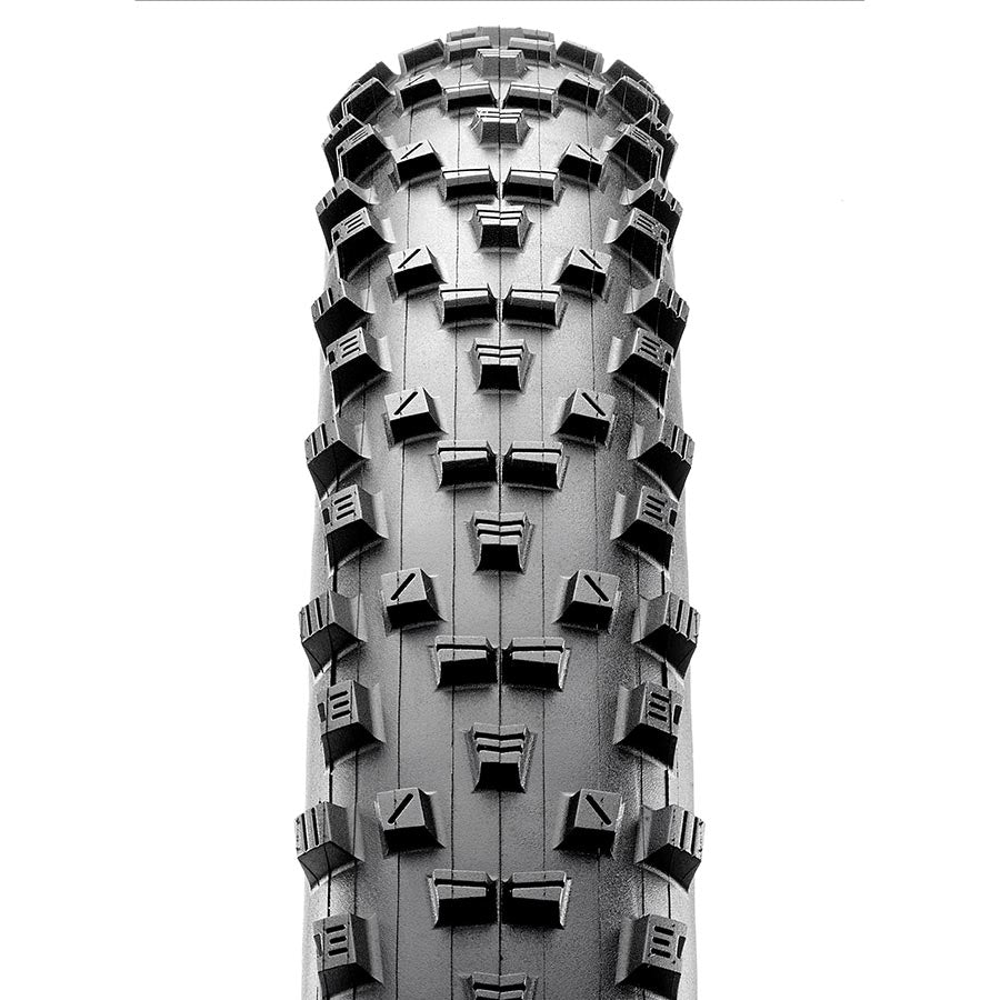 Maxxis Forekaster mountain tire for 29-inch bikes, tubeless-ready, with black tread and sidewalls, designed for wide trail riding.