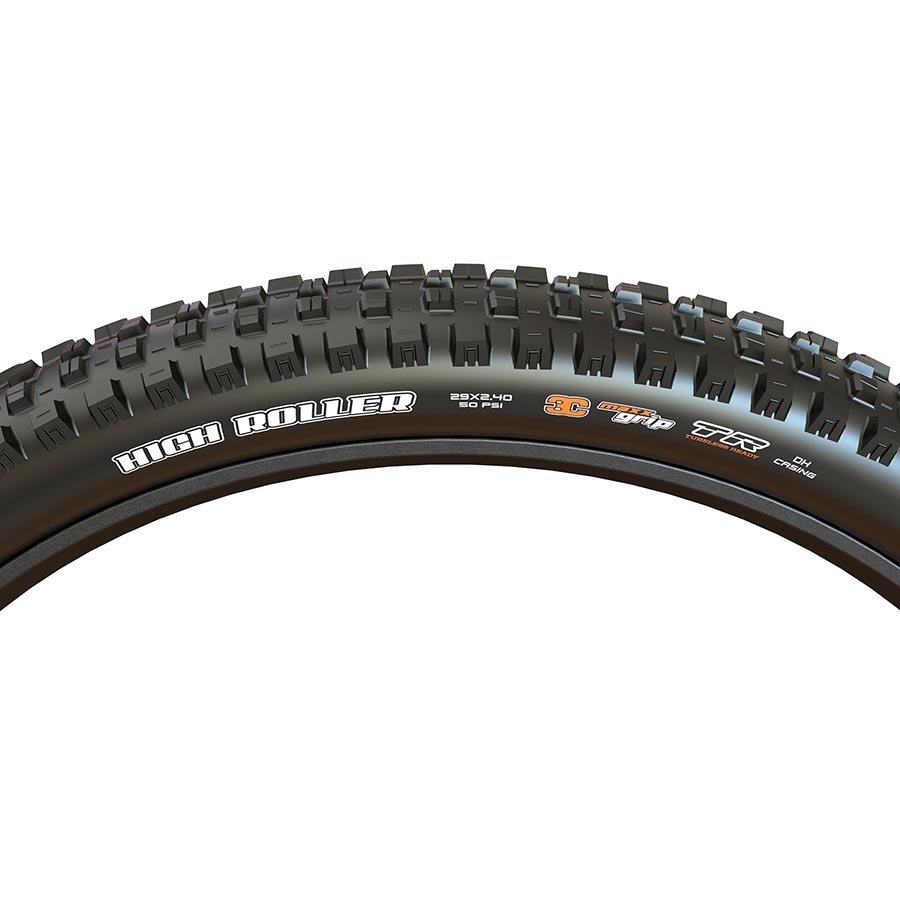 Maxxis High Roller III mountain tire 29x2.40 folding tubeless-ready with Maxx Grip rubber for downhill and trail riding.