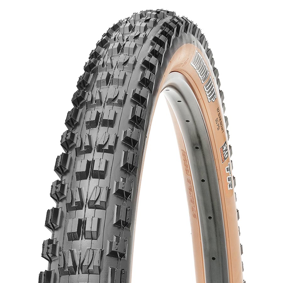 Maxxis Minion DHF mountain tire 26x2.50 with wire bead, black rubber, designed for aggressive trail and downhill riding.