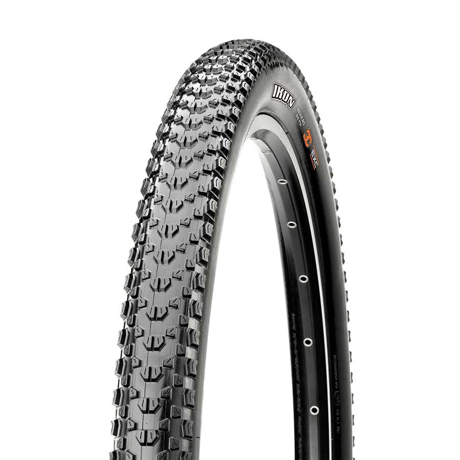 Maxxis Ikon mountain tire, 26x2.20 folding tubeless-ready tire with Maxx Speed and Exo protection in black.
