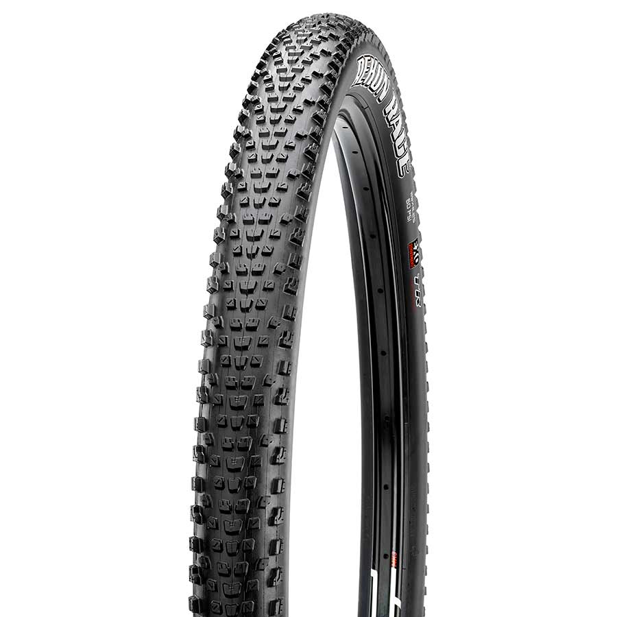 Maxxis Rekon Race mountain tire, 29x2.25, tubeless-ready, folding, dual Exo protection, black rubber for trail riding.