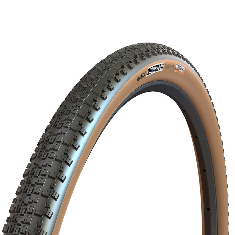 Maxxis Rambler gravel tires 700x38c folding tubeless-ready tires with dual EXO protection in black.