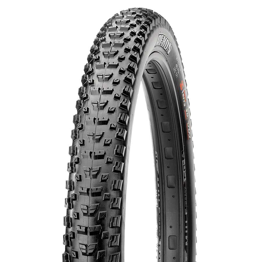 Maxxis Rekon mountain tires, 27.5-inch, tubeless-ready, folding, Maxx Terra compound, Exo protection, black rubber, off-road tread