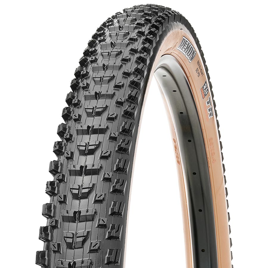 Maxxis Rekon+ mountain tires for 27.5-inch wheels, tubeless-ready, folding design, black rubber with Maxx Terra compound and Exo protection