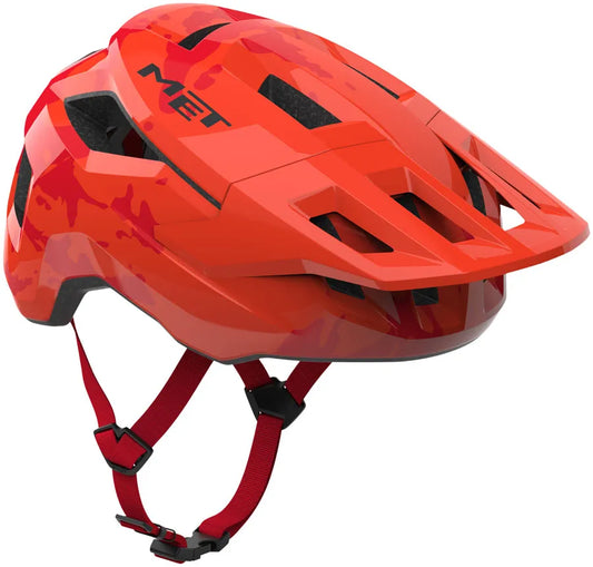 Red glossy MET Shelter Youth MIPS helmet for recreational and commuter cycling, featuring MIPS safety technology.