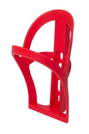 Black Velocity Bottle Trap Water Bottle Cage by MetroCycle mounted on a bicycle frame.