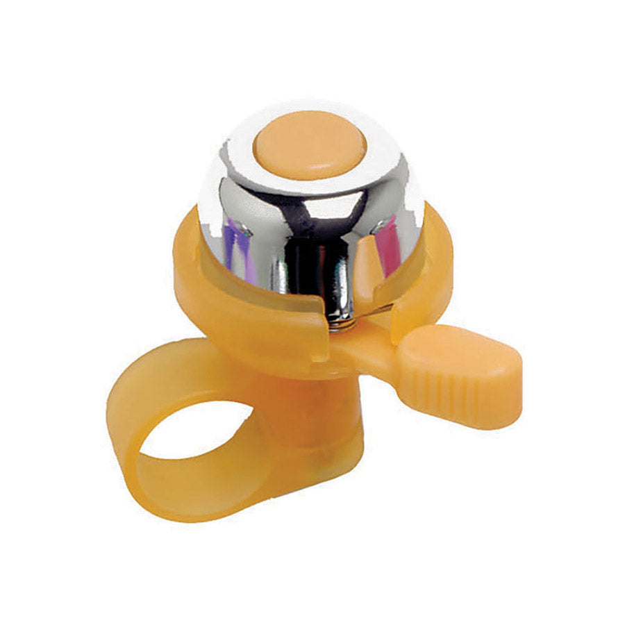Mirrycle Incredibell Brass Duet Color bike bell with blue finish, featuring dual-tone horns and a brass construction.