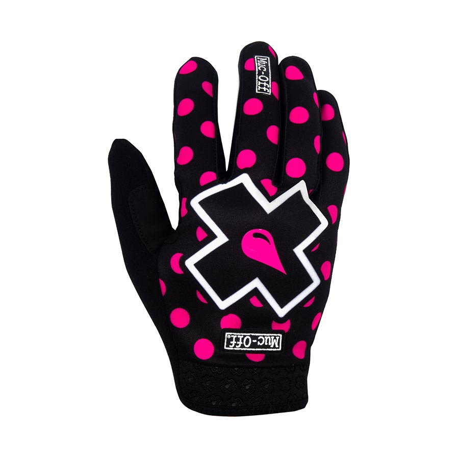 Black Muc-Off MTB Ride Full Finger Gloves for men and women, featuring padded palms and breathable fabric for cycling comfort.