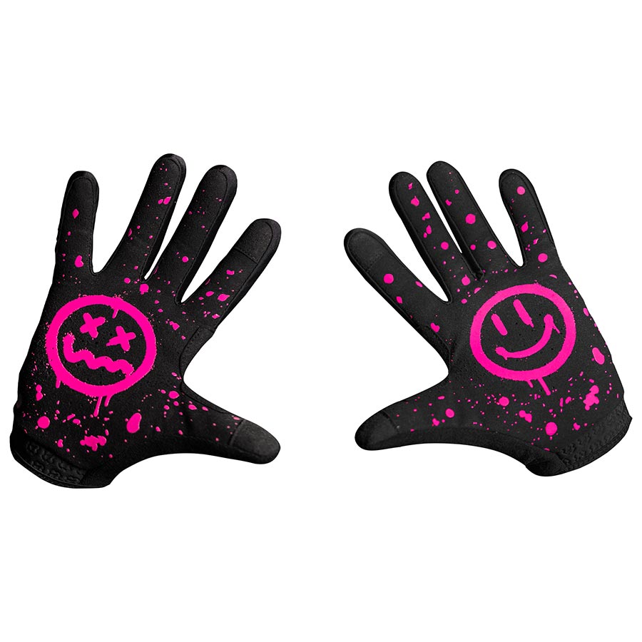 Black Muc-Off MTB Ride Full Finger Gloves for men and women, showing the durable, padded design with adjustable wrist straps.