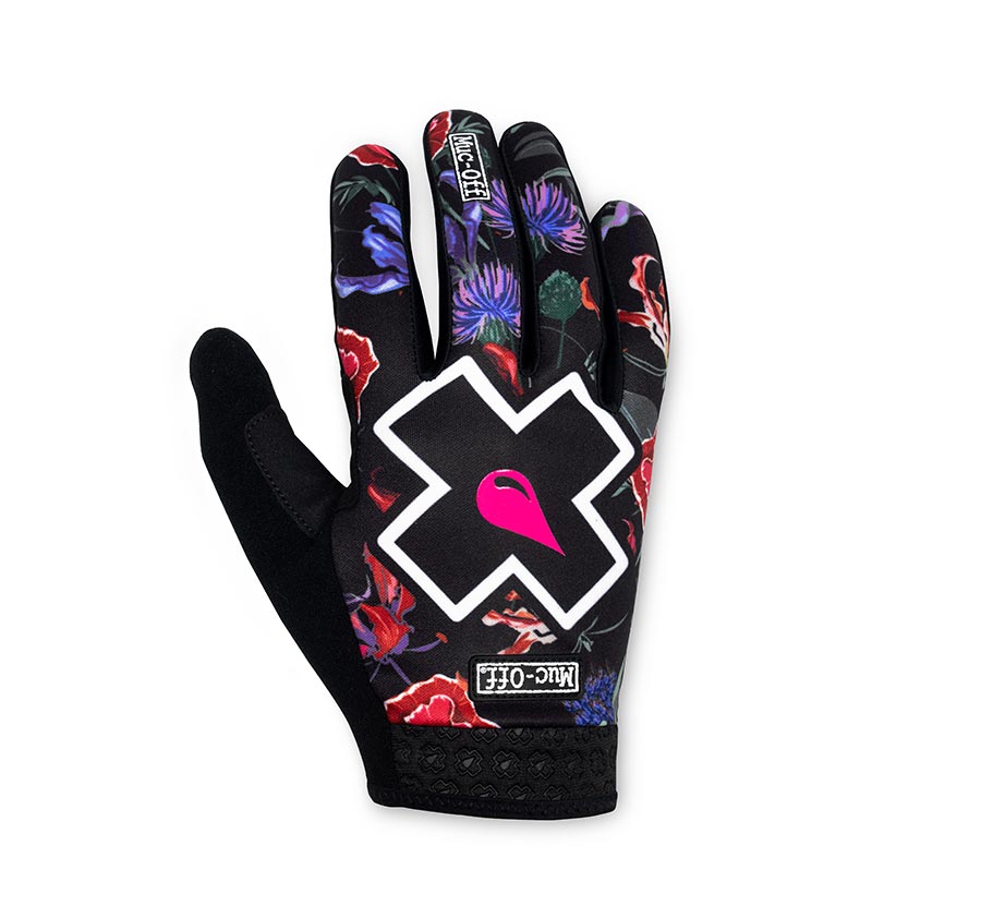 Muc-Off MTB Ride Full Finger Gloves for men and women in black, designed for cycling comfort and grip.