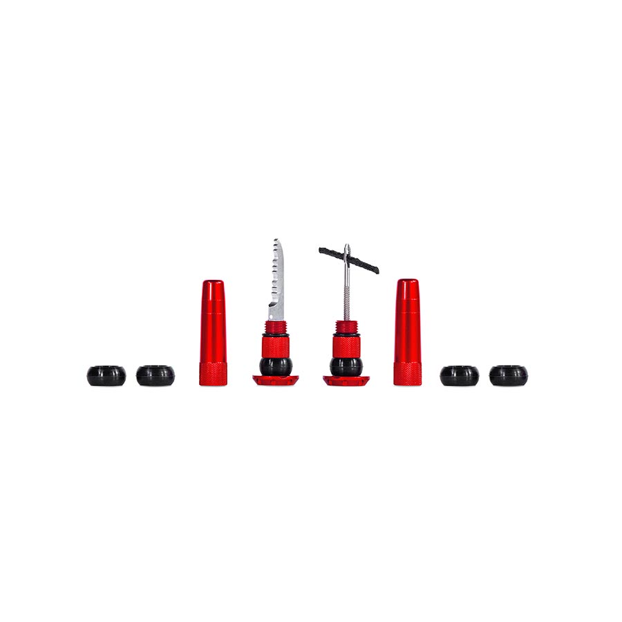 Pair of Muc-Off Stealth Tubeless Plugs for tubeless tire repair, black rubber inserts for quick, reliable puncture fixes