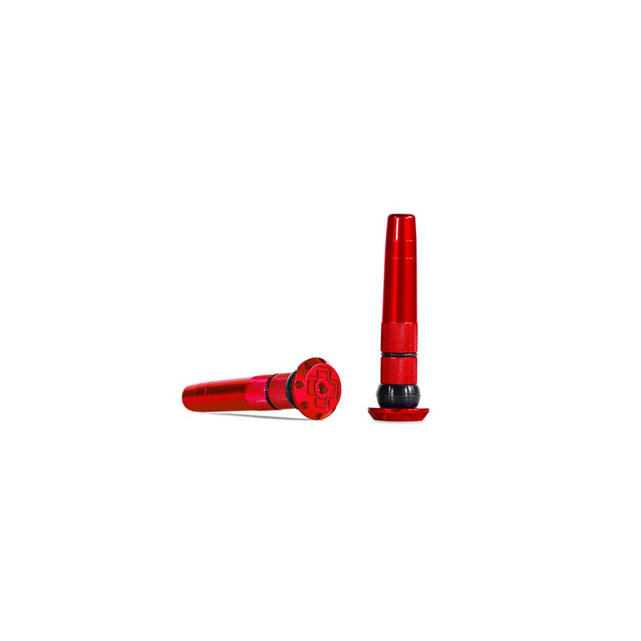 Pair of Muc-Off Stealth Tubeless Plugs for tubeless tire repair, black rubber repair plugs for punctures.