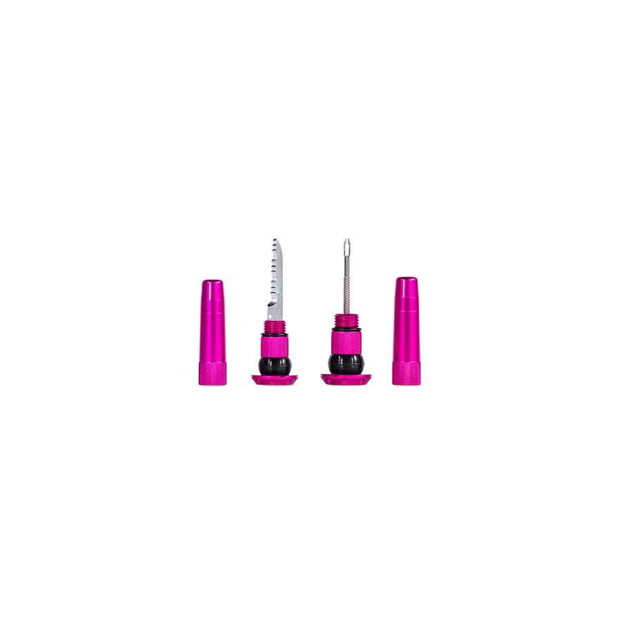 Pair of Muc-Off Stealth Tubeless Plugs for tubeless tire repair, black and compact for quick puncture fixes.
