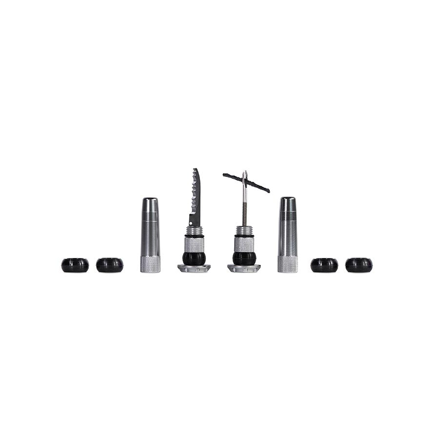 Pair of Muc-Off Stealth Tubeless Plugs for tubeless tire repair, black rubber repair plugs for punctures