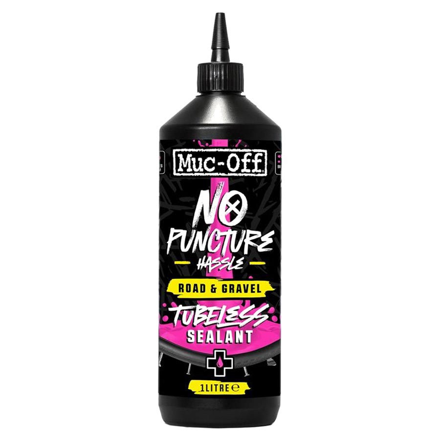 Muc-Off Road & Gravel Tubeless Sealant in 140ml bottle, designed for tubeless bicycle tires on road and gravel bikes.