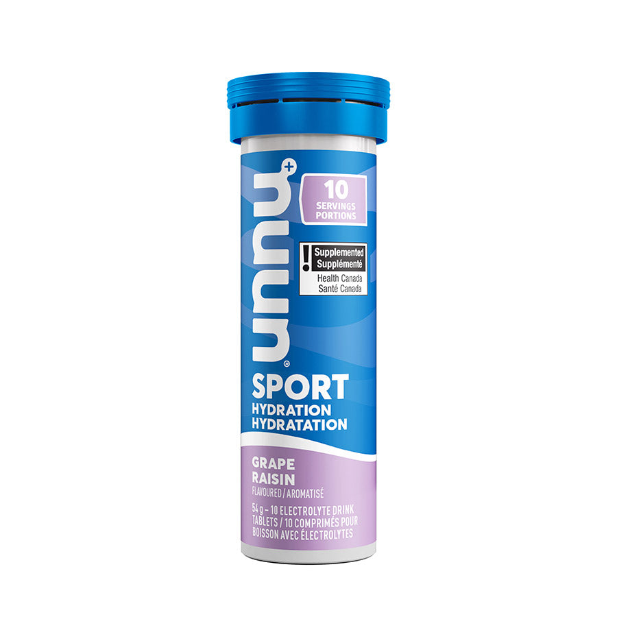 Nuun Sport Citrus Fruit Drink Mixes box with 8 packages, each for 10 servings, in colorful packaging.
