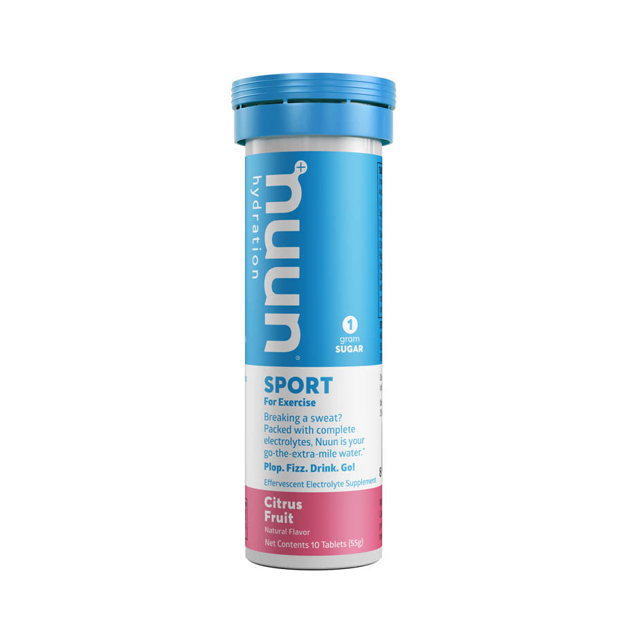 Nuun Sport Tri-Berry Drink Mixes box of 8 servings, flavored electrolyte powder for hydration and energy.