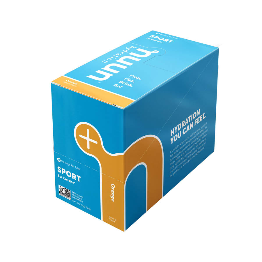 Nuun Sport Tri-Berry drink mix box with 8 servings, featuring vibrant berry-flavored electrolyte powder for hydration.
