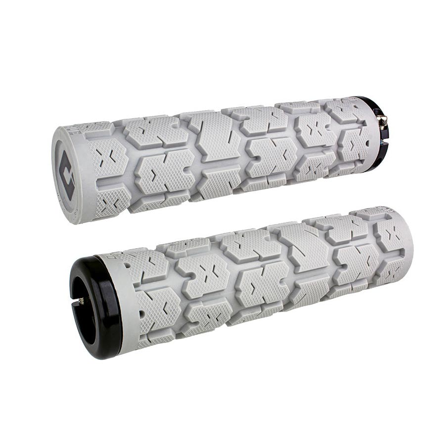 Pair of black ODI Rogue V2.1 grips with textured rubber surface and ergonomic design for comfortable bike handling.