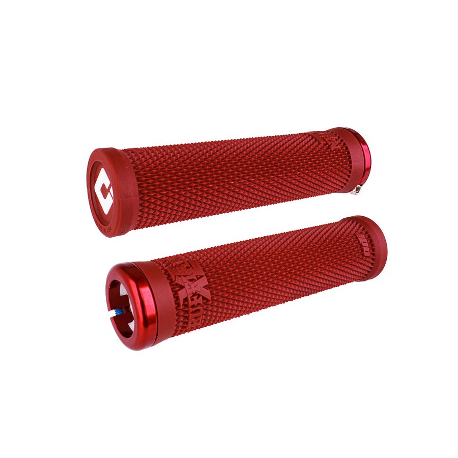 Pair of black ODI Ruffian XL V2.1 grips, durable rubber handlebar grips for bikes or motorcycles.