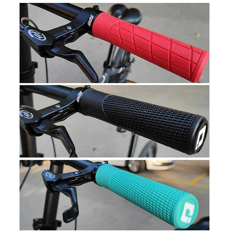 Black ODI Clamp On Rubber Grips for bikes, featuring a textured surface for enhanced grip and comfort.