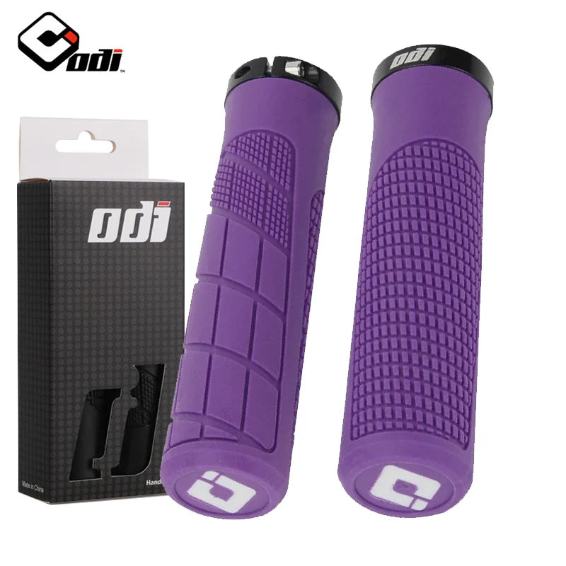 Black ODI Clamp On Rubber Grips for bikes, featuring a textured surface for secure hand grip and comfort during riding.