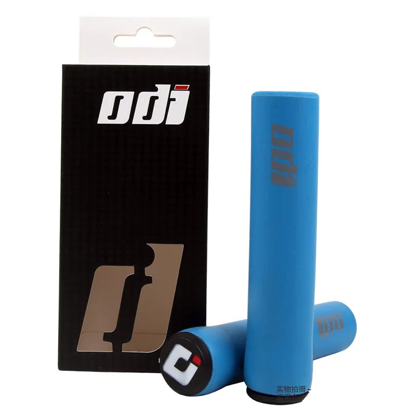 Black ODI Silicone Grips for bikes, showing textured surface and ergonomic design for secure handling.