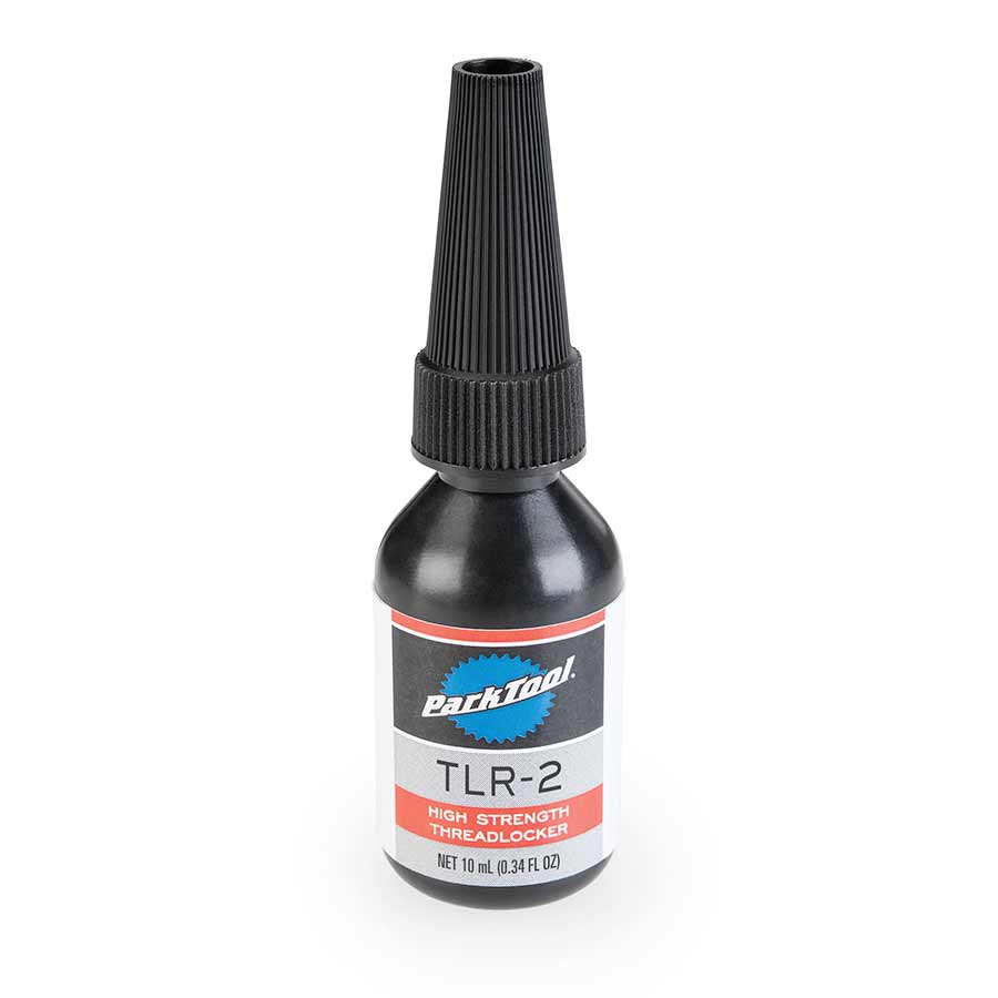 Blue medium-strength assembly compound for TLR-1 and TLR-2 thread lockers by Park Tool, used for secure bicycle component assembly.