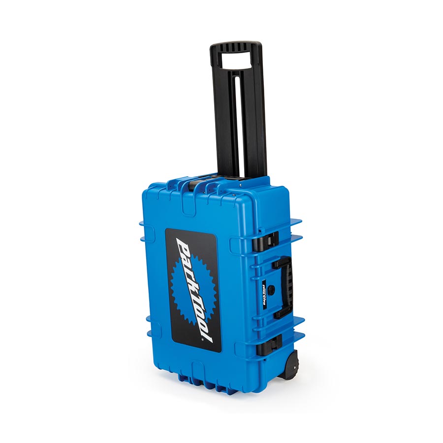 Park Tool Big Rolling Kit with multiple tool compartments in a durable rolling case for bike maintenance and repair.