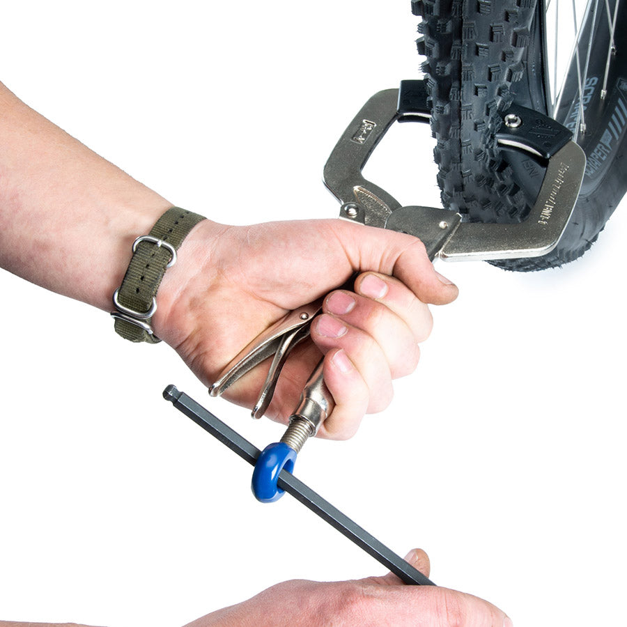 Park Tool BMT-1 tube and tire repair kit with tire bead breaker tool for removing tire beads from rims.