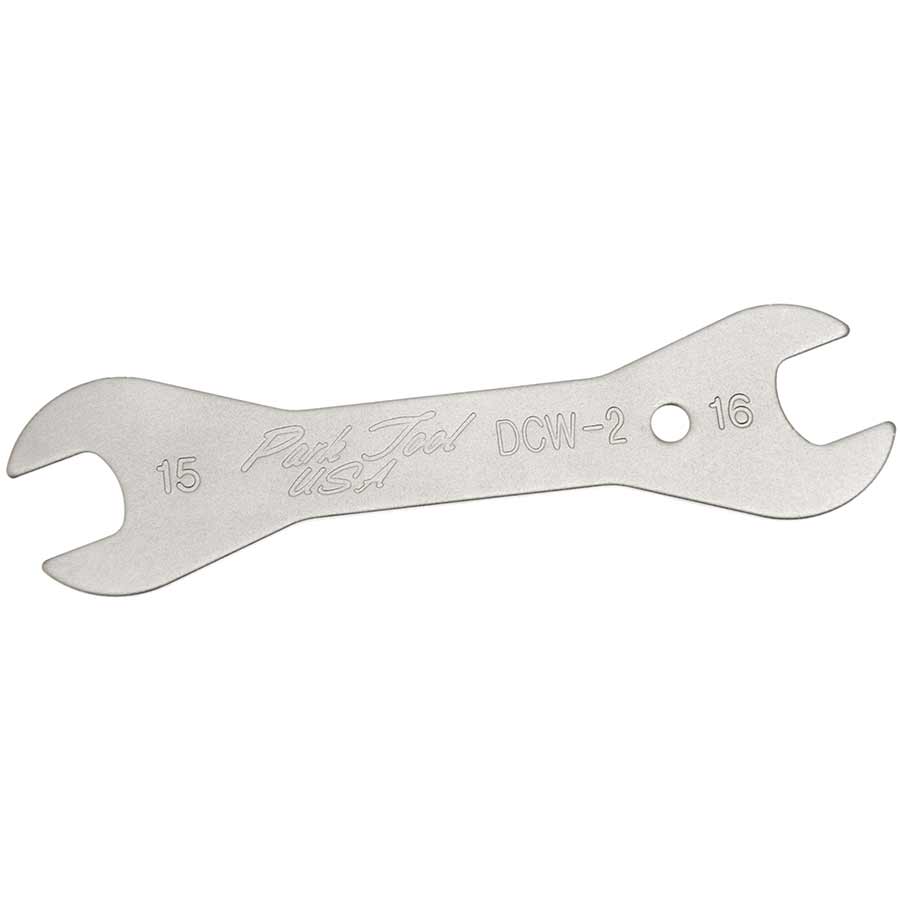 Park Tool DCW double-ended cone wrench, 13mm and 14mm, for bicycle hub maintenance and cone adjustments.