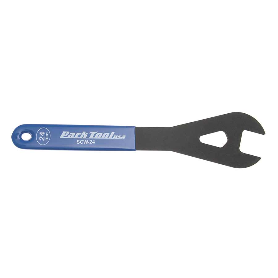 Park Tool SCW-13 shop cone wrench, 13mm hub tool for bike wheel adjustments, featuring a durable metal construction.