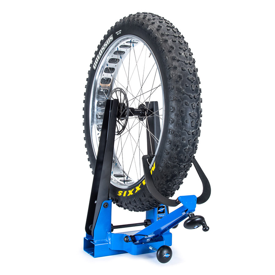 Park Tool TS-4.3 professional wheel truing stand for bike wheel alignment and repair.