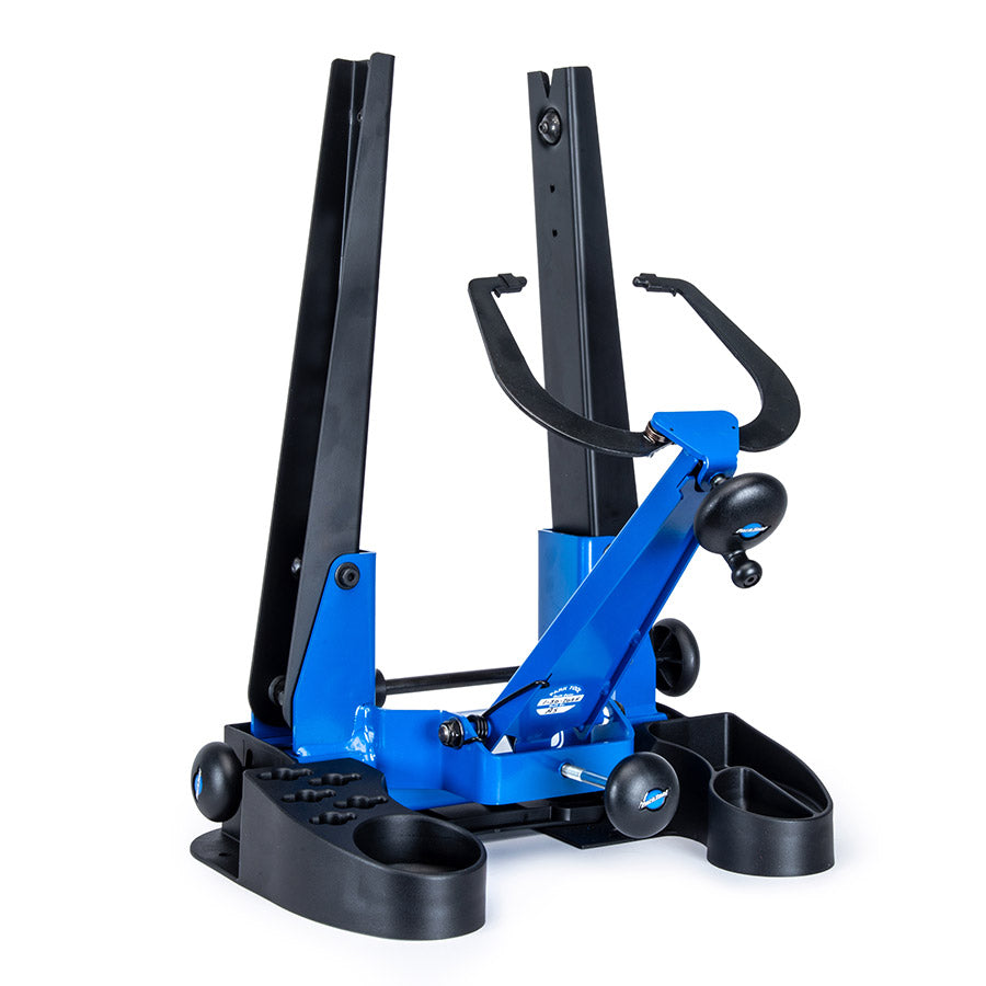 Park Tool TS-4.3 professional wheel truing stand for bicycle wheel alignment and maintenance.