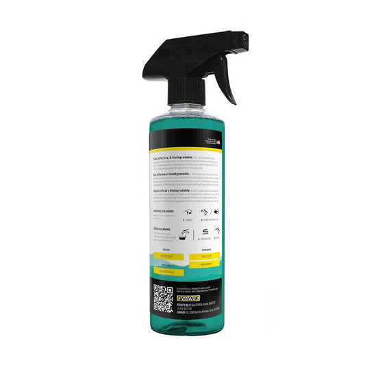 Pedros Green Fizz bike cleaner and polish in a 16oz (470ml) bottle, designed to clean and shine bicycles.