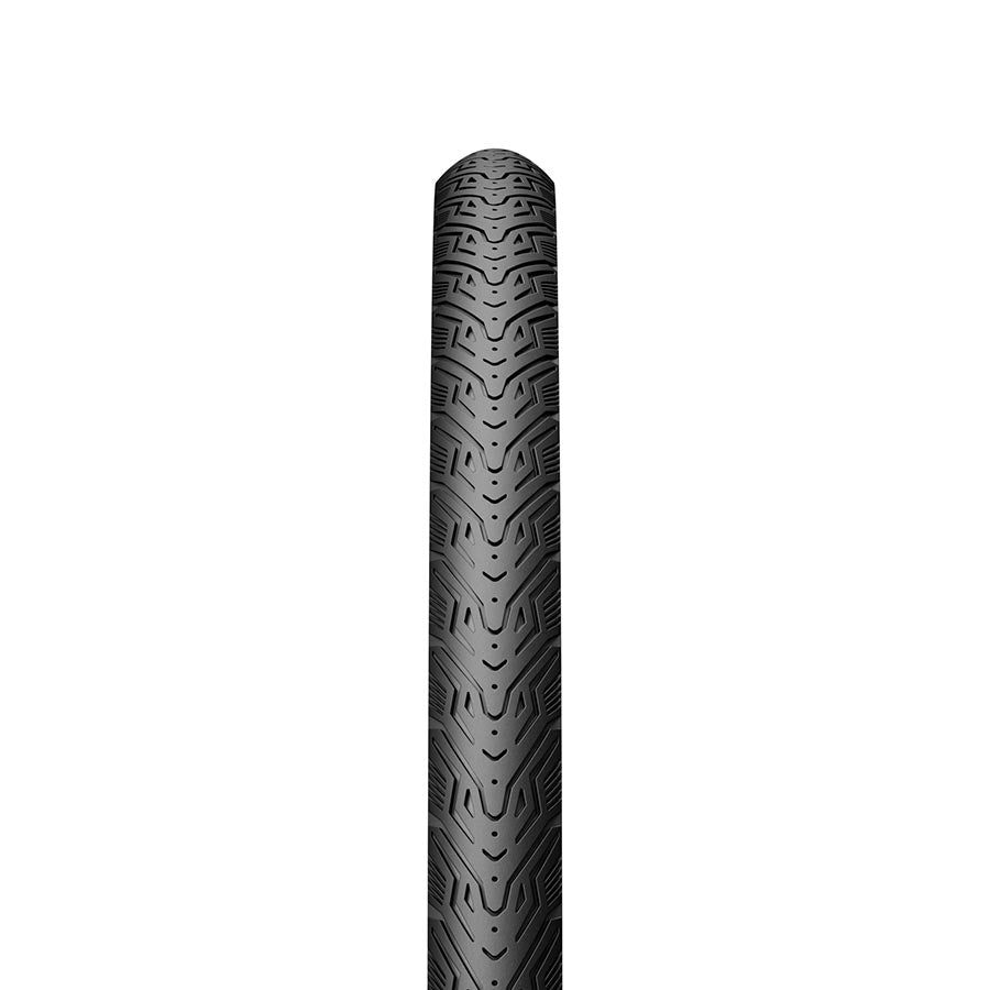 Pirelli Angel DT Urban hybrid tire in black, 700x28c, designed for urban cycling with durable rubber and tread pattern.
