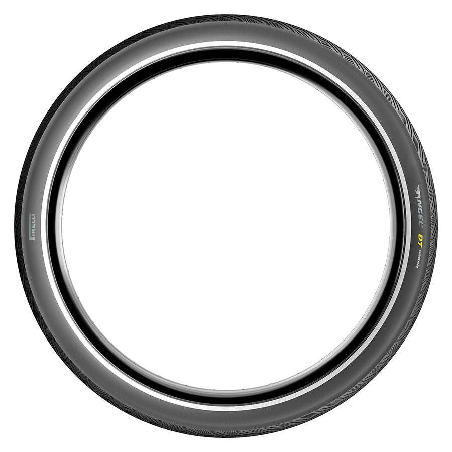 Pirelli Angel DT Urban hybrid tires in black, 700x28c, suitable for city commuting and versatile urban cycling.
