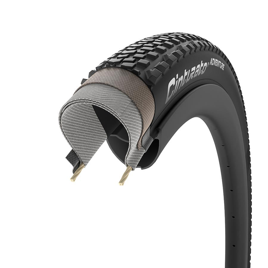 Pirelli Cinturato Adventure gravel tires with tanwall design, 700x40c size, suitable for off-road cycling on rough terrain.