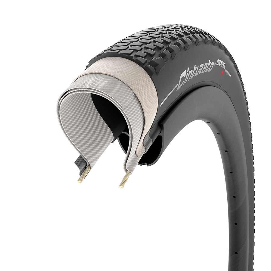 Pirelli Cinturato Gravel H gravel tires 700x35c folding tubeless-ready black tires for gravel biking.