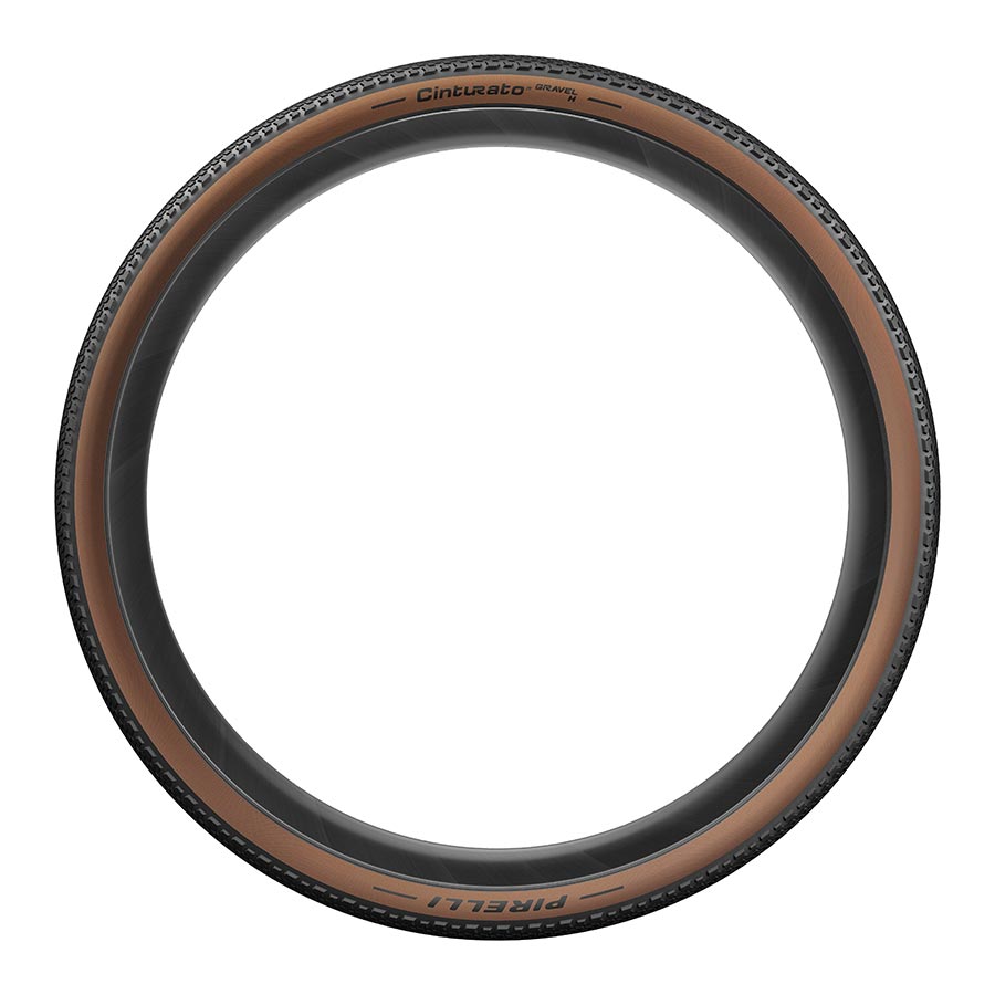 Pirelli Cinturato Gravel H tire, 700x35c folding tubeless-ready gravel tire with black sidewalls and SpeedGrip tread pattern