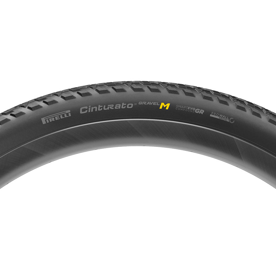 Pirelli Cinturato Gravel M HP-Line tire for gravel bikes, 700x40c, folding, tubeless-ready, black with SmartEvo technology.