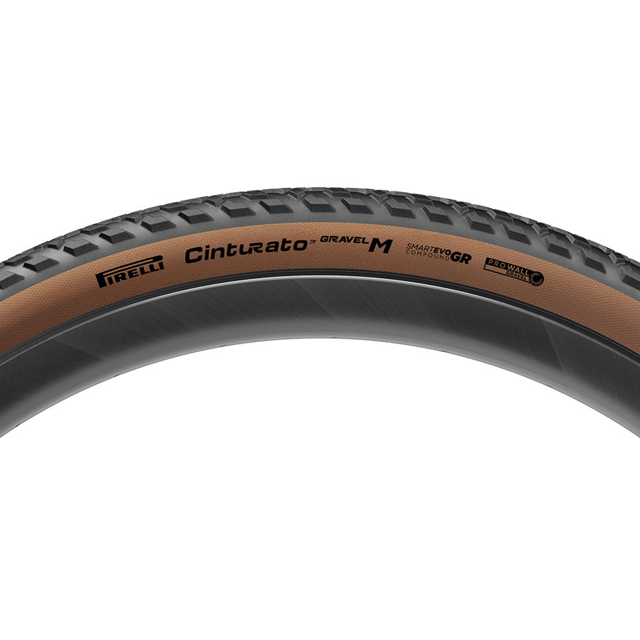 Pirelli Cinturato Gravel M HP-Line tire for gravel bikes, 700x40c, tubeless-ready, black folding tire with SmartEvo technology.