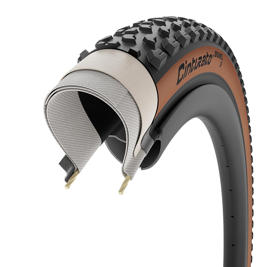 Pirelli Cinturato Gravel S gravel tire 700x40c in black, designed for off-road cycling and gravel riding.