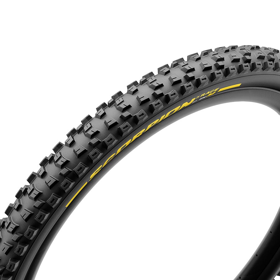 Pirelli Scorpion Race Enduro M mountain tire for 27.5-inch bikes, tubeless-ready, black with dual-wall construction and 60 TPI.