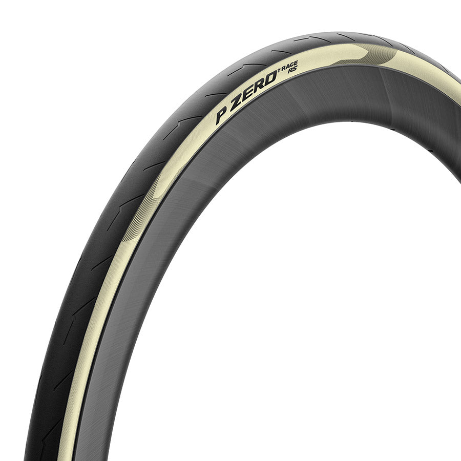 Pirelli P ZERO™ Race RS road tires in black with 700x26c size, wire clincher, SmartEvo2 Techbelt, 127 TPI, mounted.